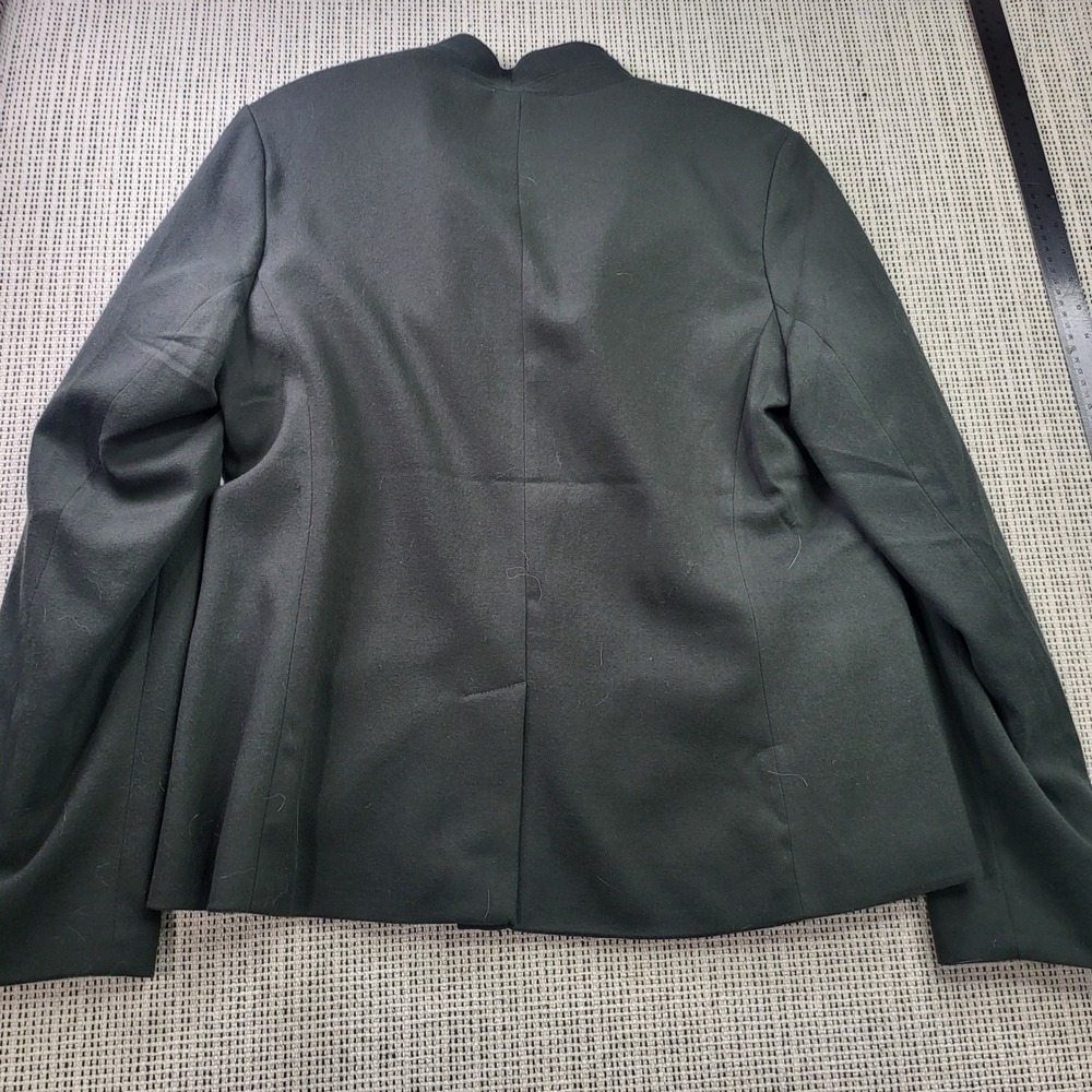 Banana Republic Blazer Women 12 Green Stand Collar Button Front Wool Blend Coat - Picture 3 of 7